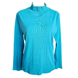 Pendleton Womens‎ Turquoise Cotton  Turtleneck Sz Med Layering Winter
